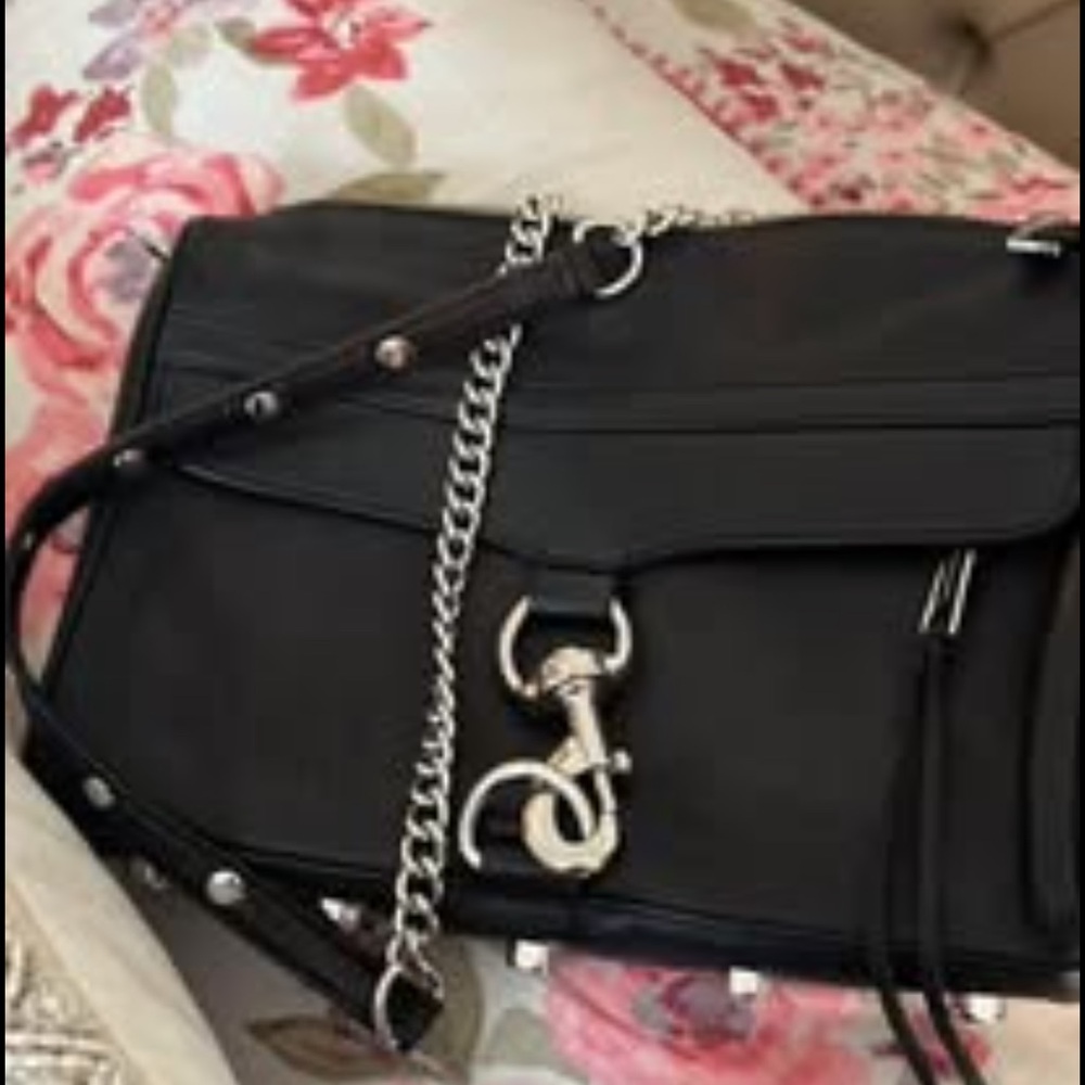 Rebecca Minkoff Black Crossbody Bag with Silver Chain